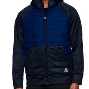 NEW Reebok Men’s Active Hybrid Classic light weight Blue jacket with hood